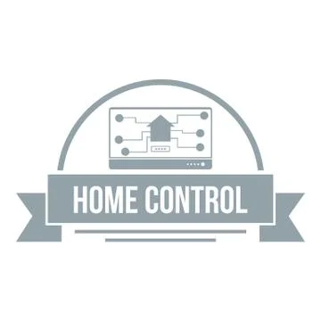 Home control logo, simple gray style 스톡 일러스트