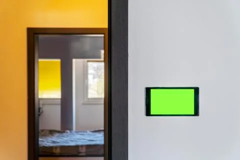 Home control with a smart device Stock Photos