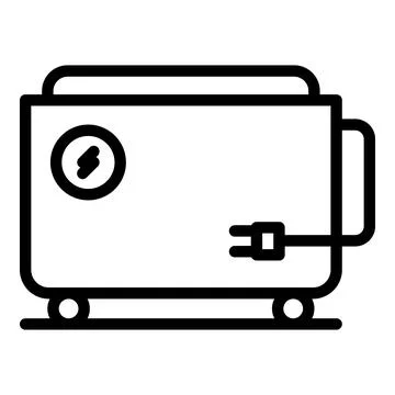 Home convector icon outline vector. Electric heater Illustrazione stock
