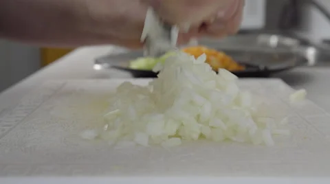 Home cook dicing an onion. 4K UHD. Stock-Footage 49969857