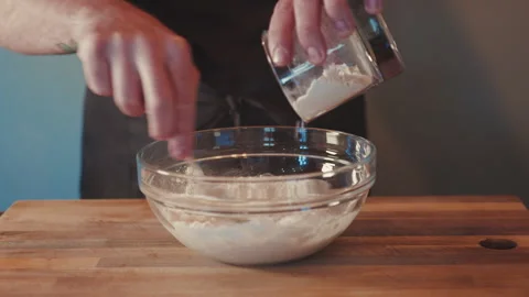 Home cook making dough Stock Footage 285155847