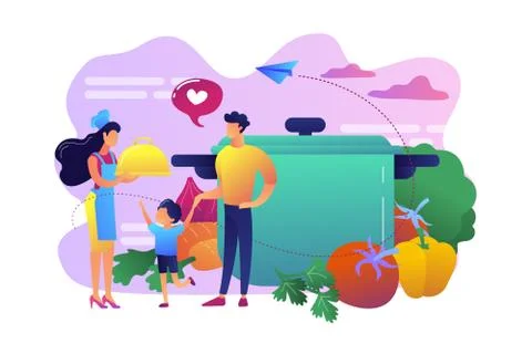 Home cooking concept vector illustration. Stock Illustration
