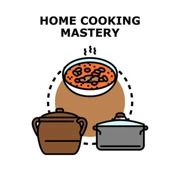 Home cooking mastery culinary skill concept Stock Illustration
