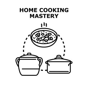 Home cooking mastery culinary skill concept Stock Illustration