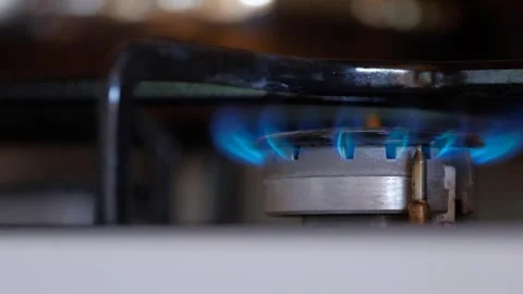Home cooking stove is on fire. Stock Footage 274929099