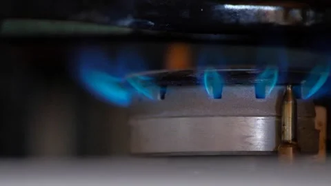 Home cooking stove is on fire. Stock Footage 275006655