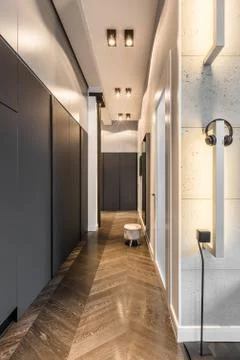 Home corridor with wardrobe Stock Photos