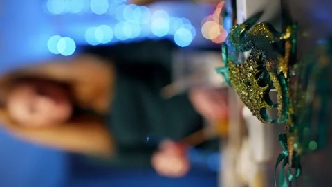 Home craft for making Christmas tree ornaments. Stock Footage 258929623
