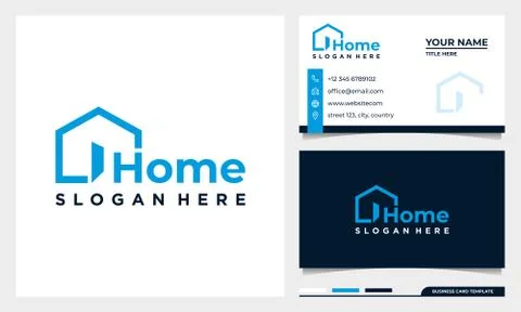 Home creative symbol concept. open door, building enter, real estate agency logo Stock Illustration