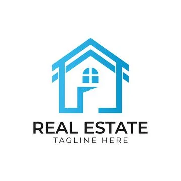 Home creative symbol concept. Open door, building enter, real estate agency a Stock Illustration