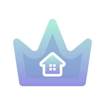 Home crown gradient logo design template icon Stock Illustration