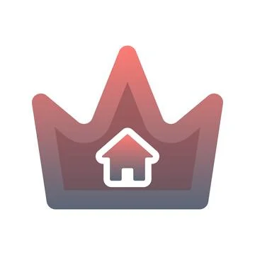 Home crown gradient logo design template icon Stock Illustration