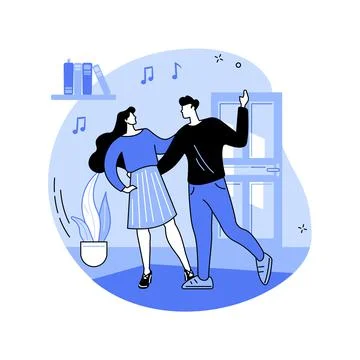 At-home dance class abstract concept vector illustration. Stock Illustration