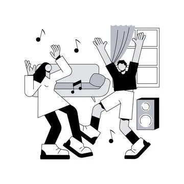 At-home dance class abstract concept vector illustration. Stock Illustration