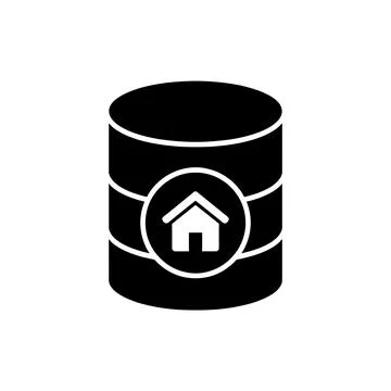 Home Database Server Black Filled Style Icon Stock Illustration