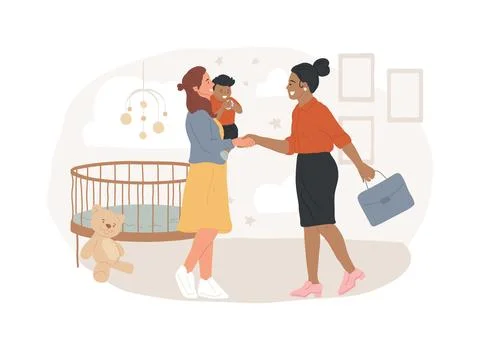 In-home daycare isolated concept vector illustration. Ilustración de archivo