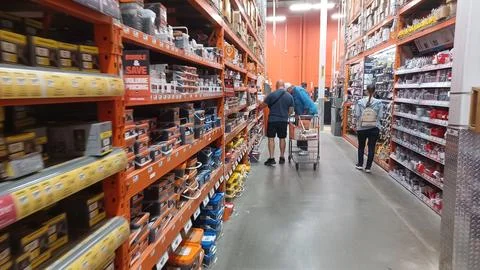 The Home Debot store inside Stock Photos