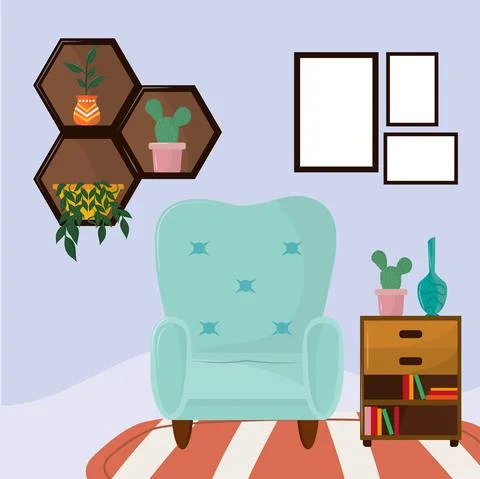 Home deco room Illustrazione stock