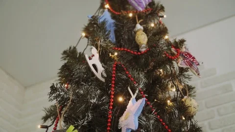 Home decor christmas tree Stock Footage 82476013