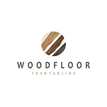 Home decor floor logo with modern aesthetic wood and stone floors and poste.. Stock Illustration