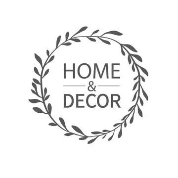 Home decor - hand drawn calligraphy and lettering inscription in a round deco Stock Illustration
