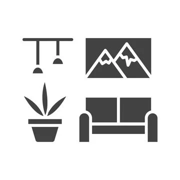 Home Decor icon vector image. Stock Illustration