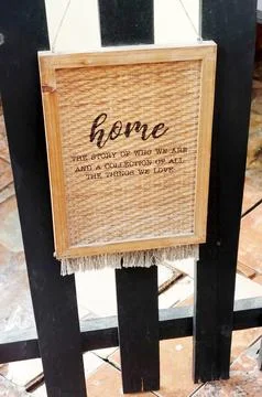 Home decor poster with quote on expressing the feeling of home Fotos Stock