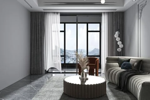 Home Decoration Delights Adding Window View Personal Touches to Your Living.. Illustrazione stock