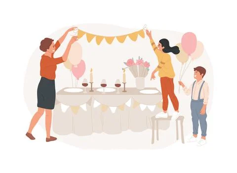 Home decoration isolated concept vector illustration. Ilustración de archivo