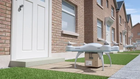 Home Delivery Drone Stock Footage 110799260