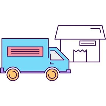 Home delivery icon logistic vector on white Stock Illustration