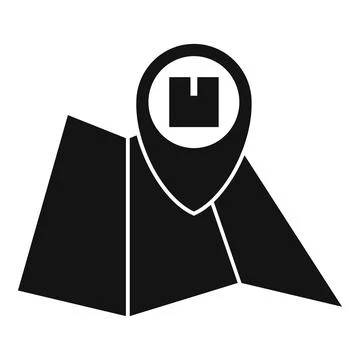 Home delivery map icon, simple style Stock Illustration