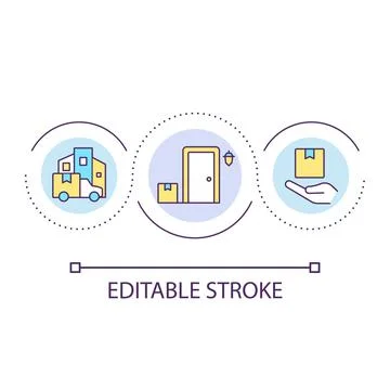 Home delivery service loop concept icon Stock Illustration