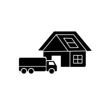 Home delivery vector icon. Delivery truck icon. Transportation service for ho Stock Illustration