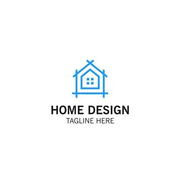 Home design, construction. Vector logo template Stock Illustration