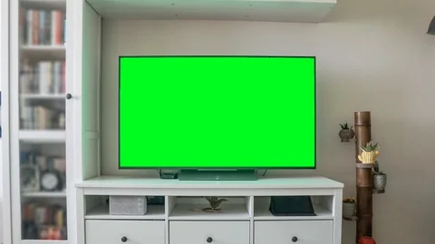 Home design, LCD led television with gre... | Stock Video | Pond5