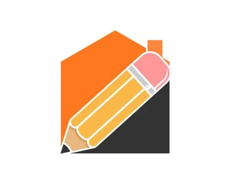 Home design with pencil inside Illustrazione stock