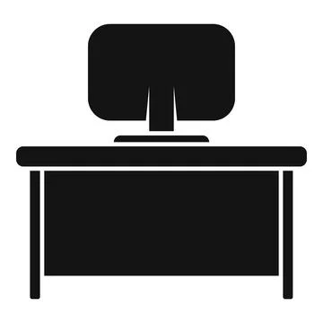 Home desk icon simple vector. Workplace office Stock Illustration