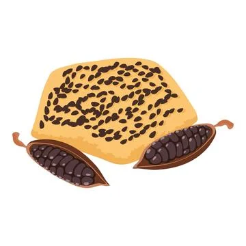 Home dessert icon isometric vector. Homemade cookie with seed and cocoa pod icon Stock Illustration