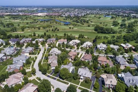 Home Development with Golf Course Stock Photos