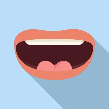 Home diction exercise icon flat vector. Articulation word Stock Illustration