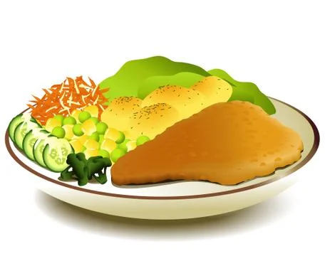 Home dinner Stock Illustration