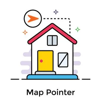 Home direction vector, flat icon Stock Illustration