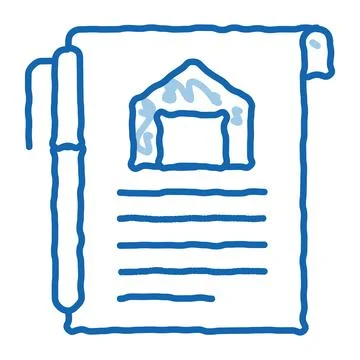 Home documents doodle icon hand drawn illustration 스톡 일러스트