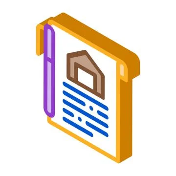Home documents isometric icon vector illustration Stock Illustration