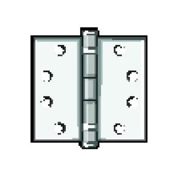 Home door hinge pixel art vector illustration Stock Illustration