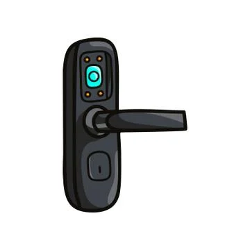 Home door lock security with integrated web camera Stock Illustration