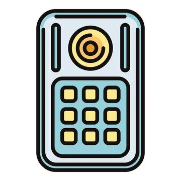 Home doorbell intercom system with security camera and keypad Stock Illustration