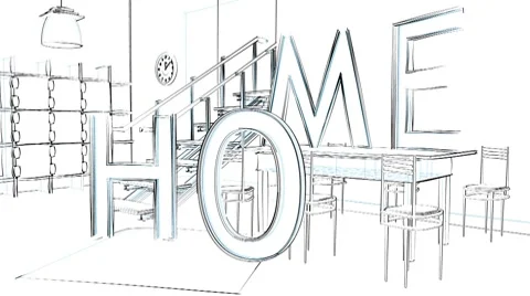 Home Drawn Logo (HD) 스톡 동영상 7731785