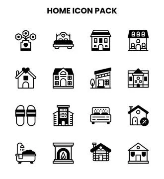 Home DuoTone Set Icons Pack Stock-Illustration